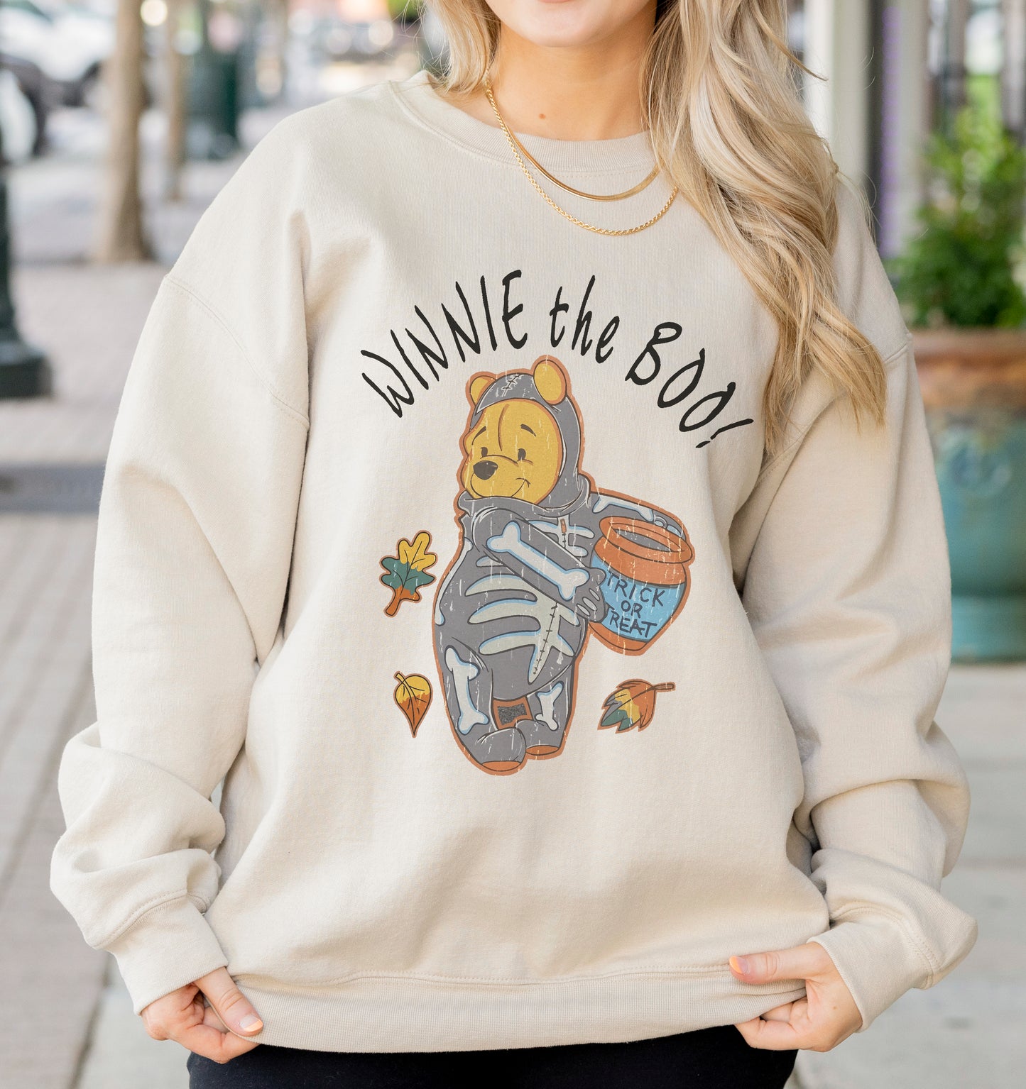 Winnie the Boo inspired sweatshirt in Ivory/Tan