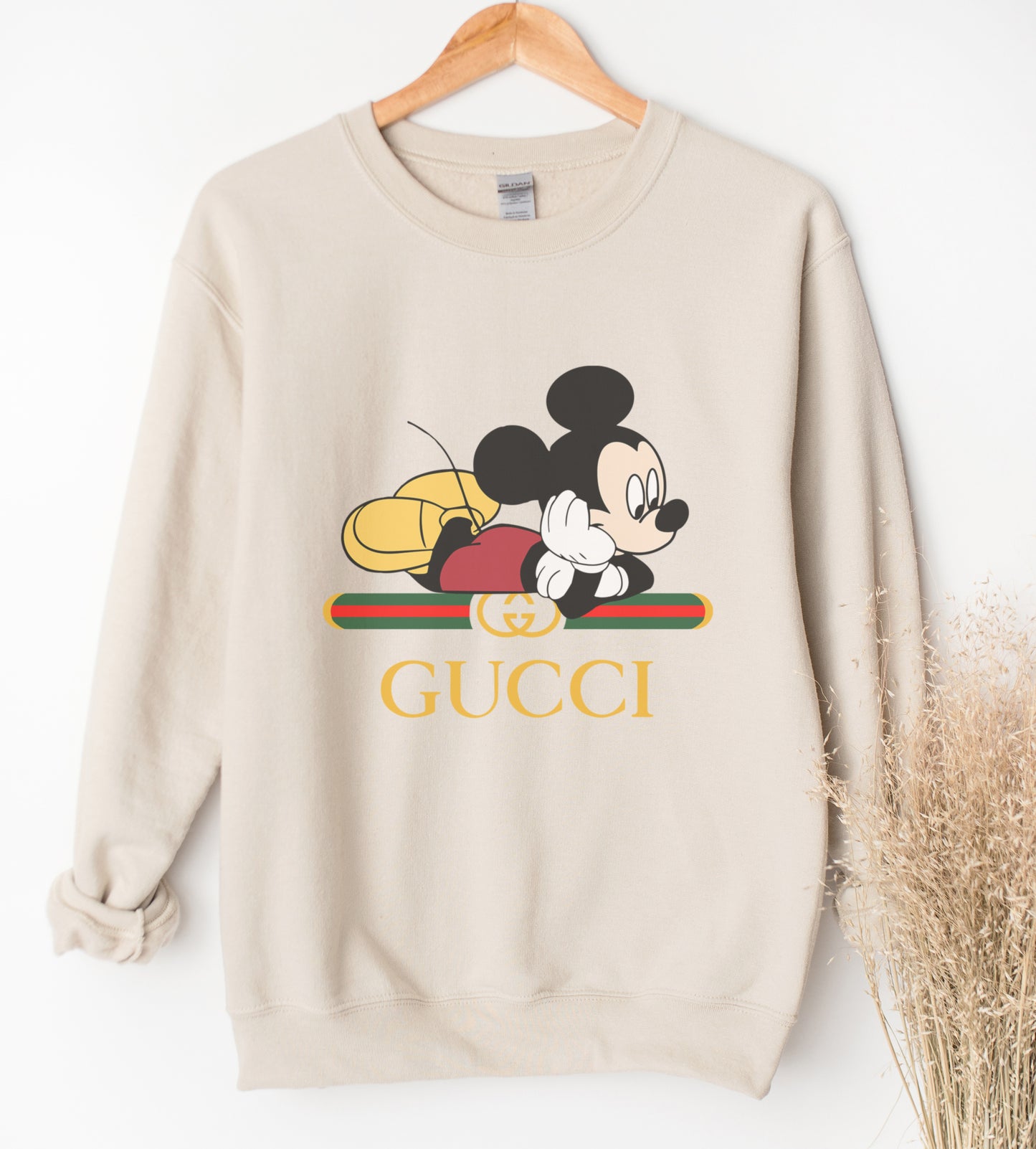 Mickey Designer inspired sweatshirt in Tan/Ivory