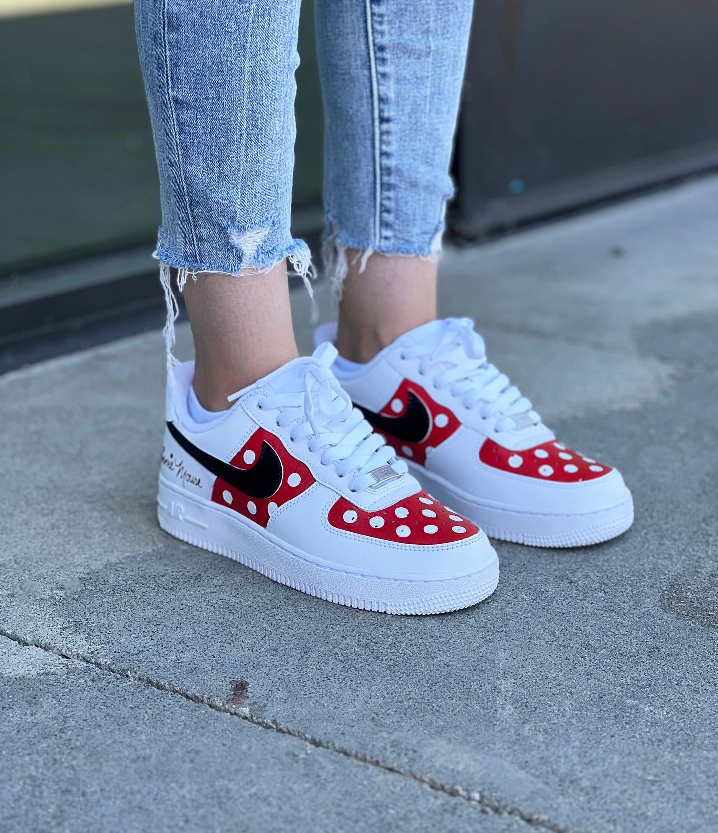 Custom Minnie Mouse on AF1 WOMEN'S/ADULT SIZING