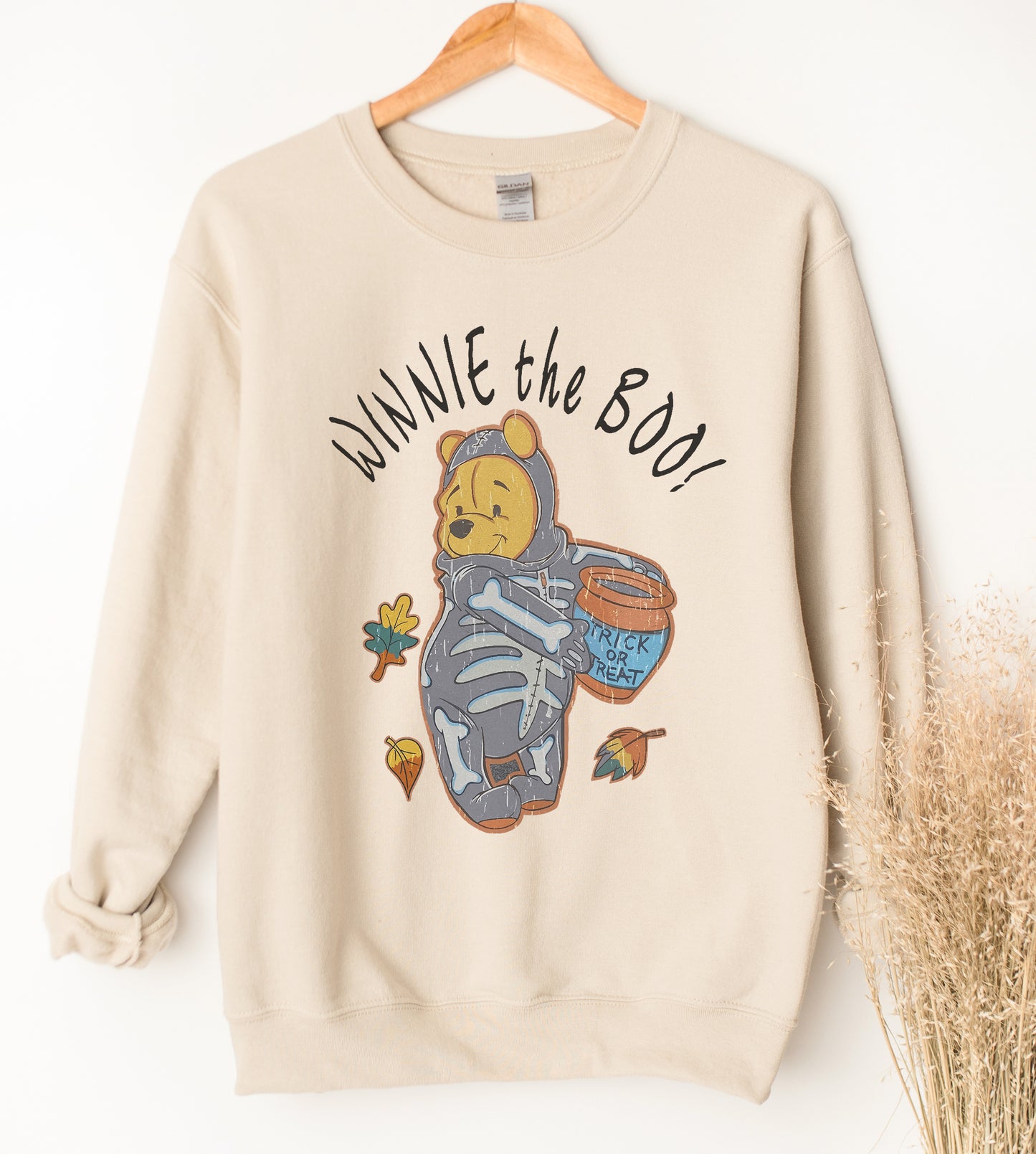 Winnie the Boo inspired sweatshirt in Ivory/Tan