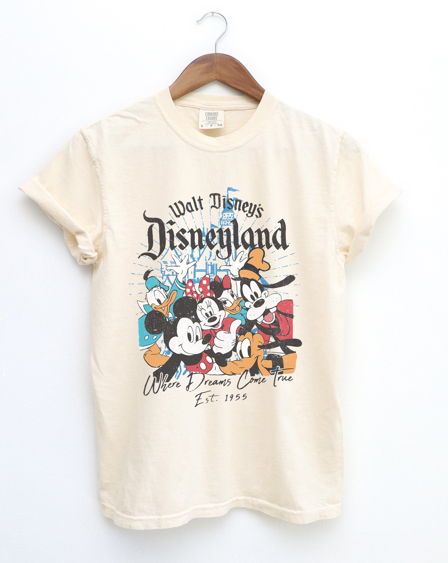 Vintage Disneyland inspired Shirt in Tan/Ivory