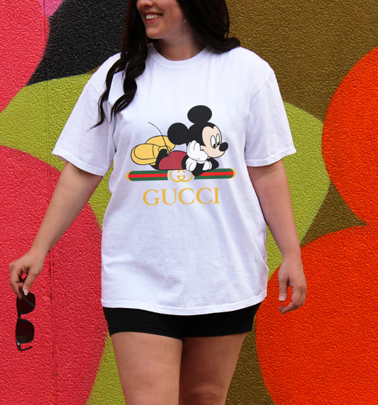 Mickey designer inspired shirt in white