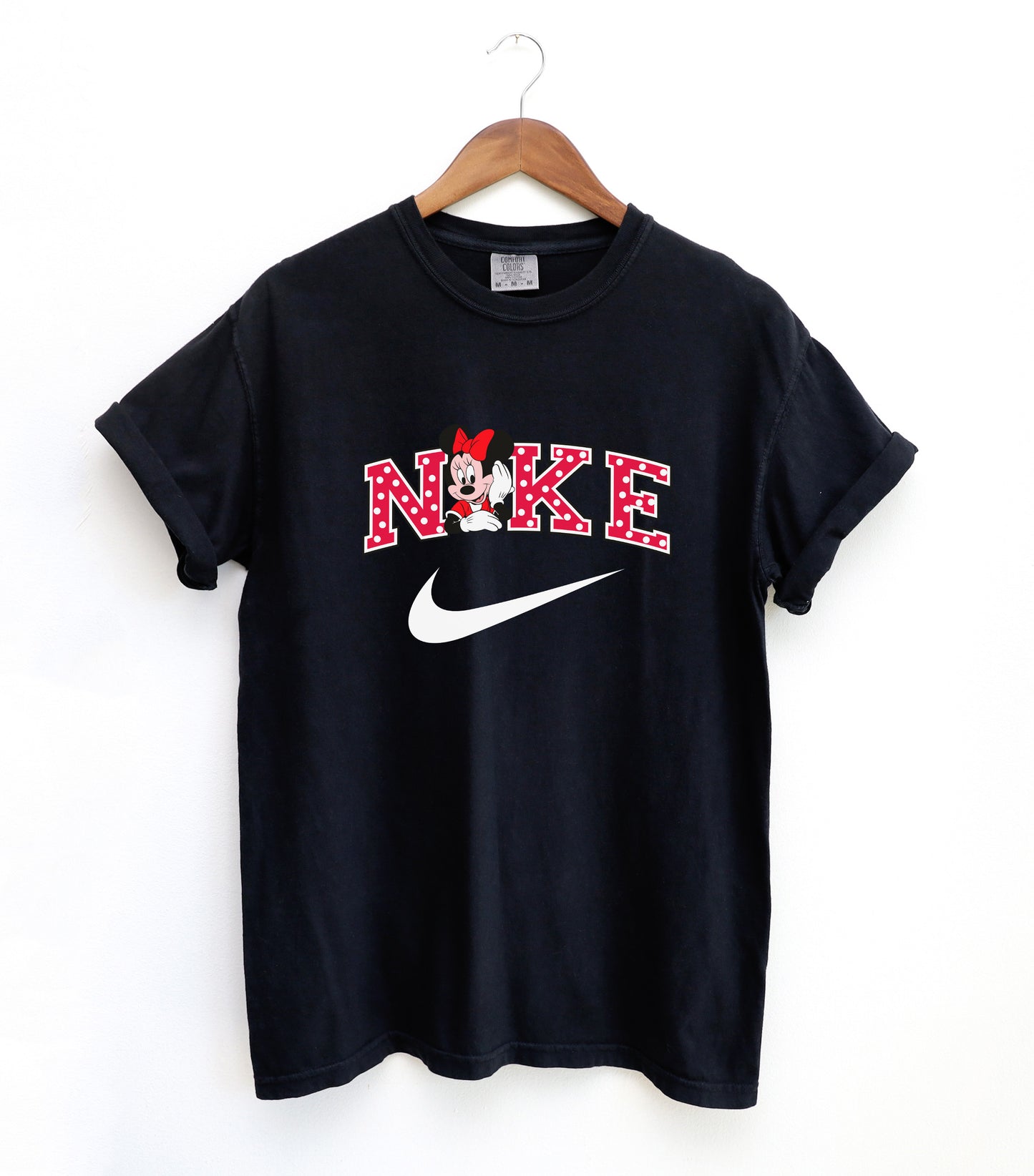 Minnie Swoosh inspired shirt in black