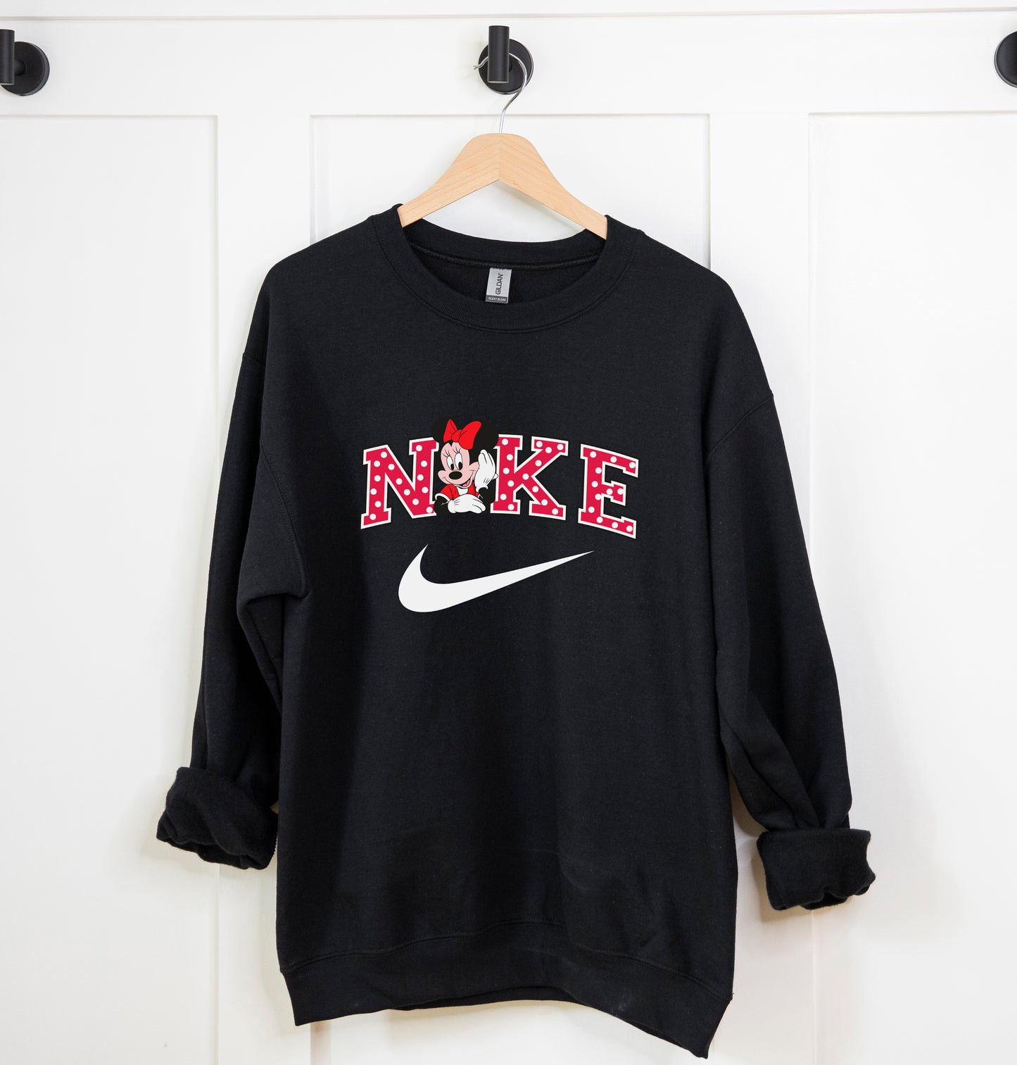 Minnie Swoosh inspired sweatshirt in black